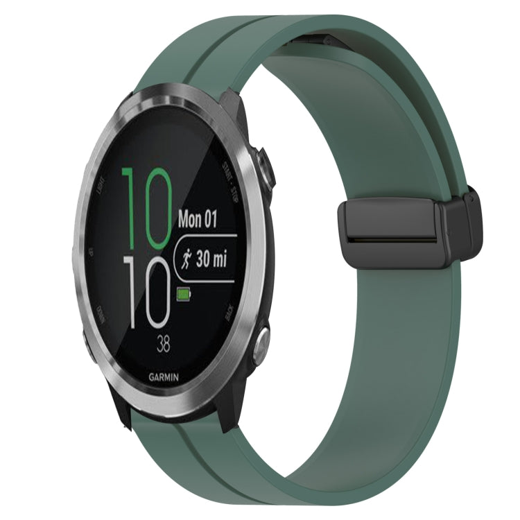 For Garmin Forerunner 645 Music 20mm Solid Color Magnetic Clasp Silicone Watch Band