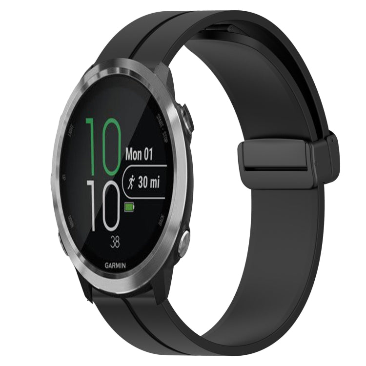 For Garmin Forerunner 645 Music 20mm Solid Color Magnetic Clasp Silicone Watch Band