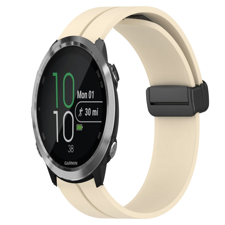For Garmin Forerunner 645 Music 20mm Solid Color Magnetic Clasp Silicone Watch Band