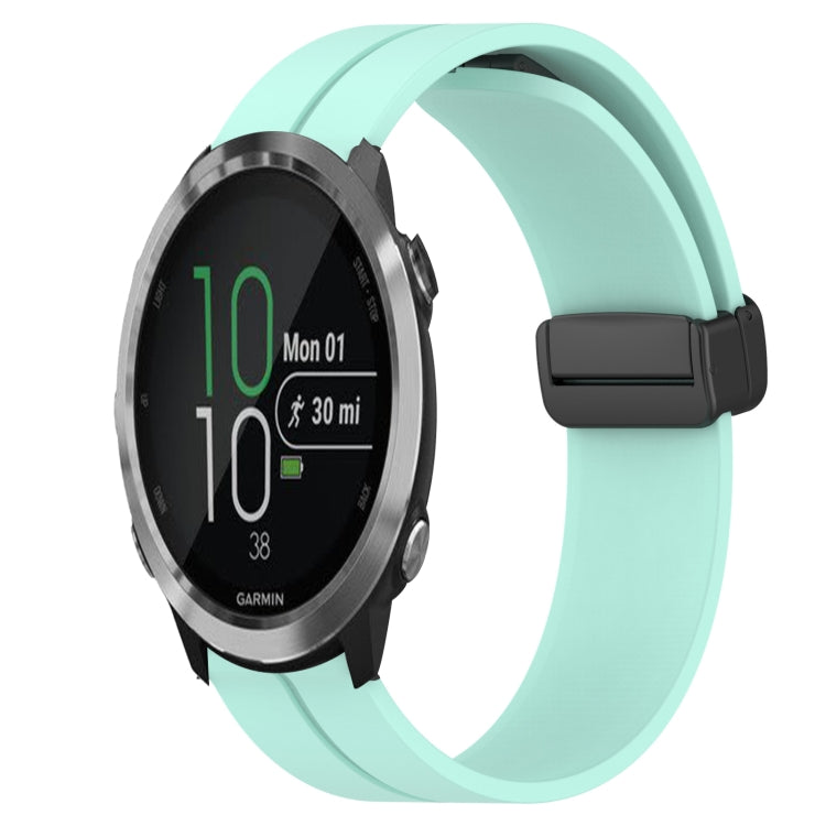 For Garmin Forerunner 645 Music 20mm Solid Color Magnetic Clasp Silicone Watch Band