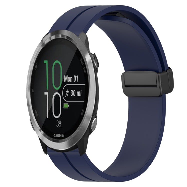 For Garmin Forerunner 645 Music 20mm Solid Color Magnetic Clasp Silicone Watch Band
