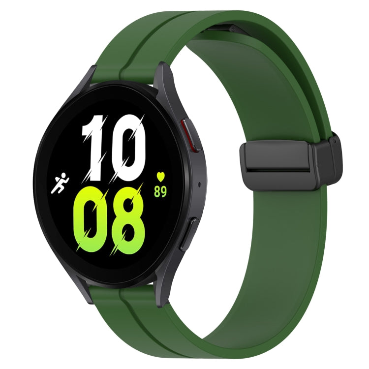 For Samsung Galaxy Watch 5 44mm 20mm Solid Color Magnetic Clasp Silicone Watch Band