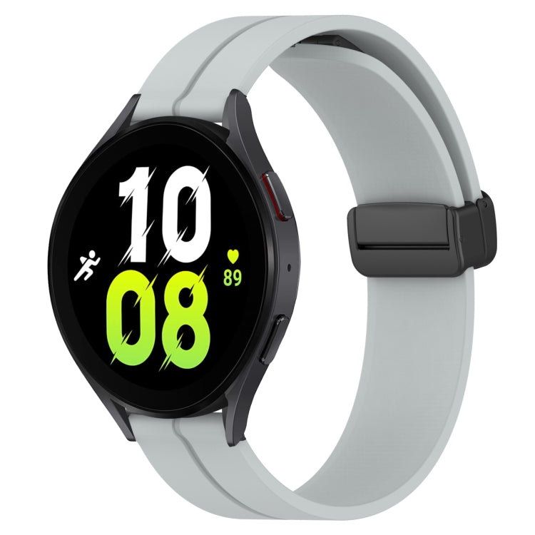 For Samsung Galaxy Watch 5 44mm 20mm Solid Color Magnetic Clasp Silicone Watch Band