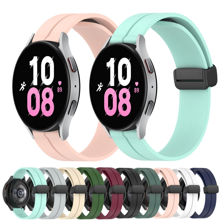 For Samsung Galaxy Watch 5 40mm 20mm Solid Color Magnetic Clasp Silicone Watch Band