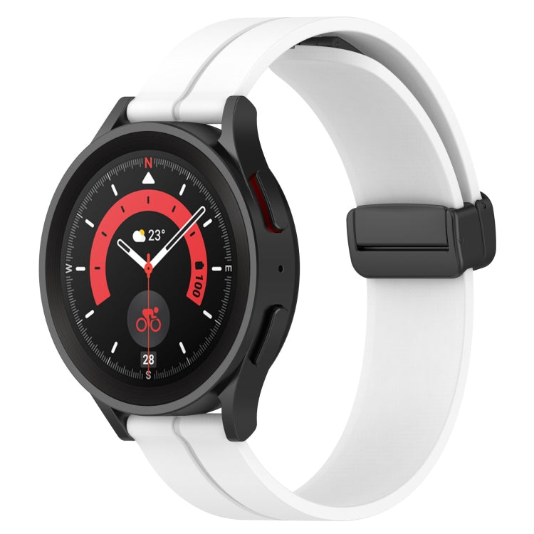 For Samsung Galaxy Watch 5 Pro 45mm 20mm Solid Color Magnetic Clasp Silicone Watch Band