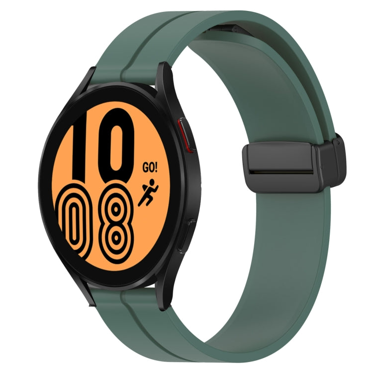 For Samsung Galaxy Watch4 44mm 20mm Solid Color Magnetic Clasp Silicone Watch Band