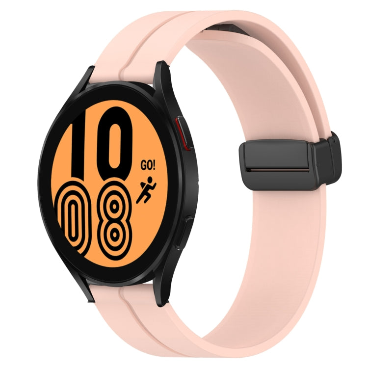 For Samsung Galaxy Watch4 40mm 20mm Solid Color Magnetic Clasp Silicone Watch Band