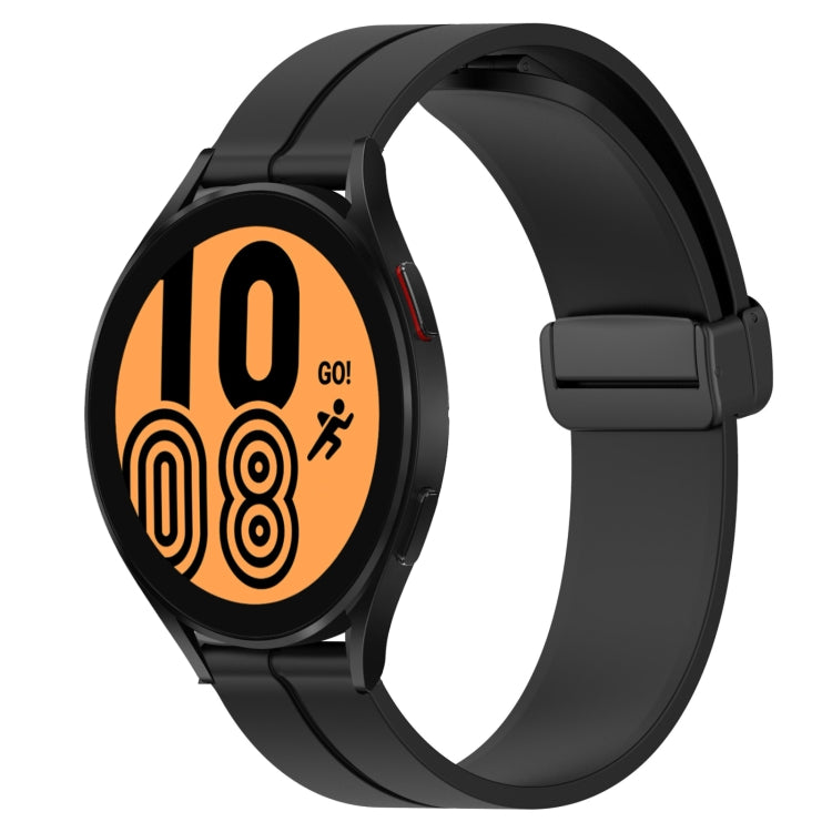 For Samsung Galaxy Watch4 40mm 20mm Solid Color Magnetic Clasp Silicone Watch Band