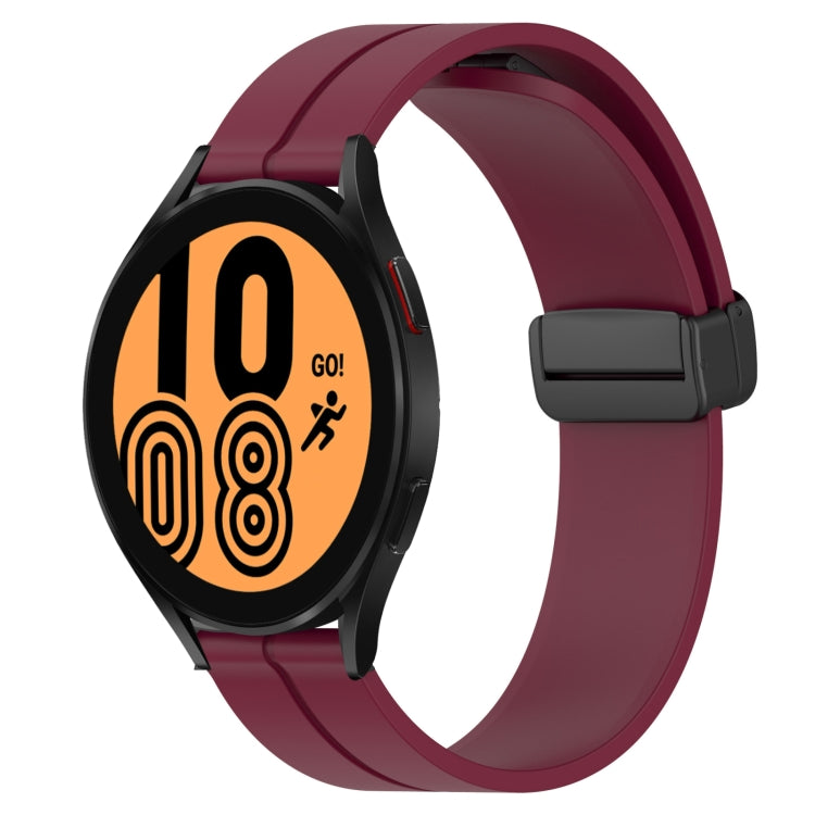 For Samsung Galaxy Watch4 40mm 20mm Solid Color Magnetic Clasp Silicone Watch Band