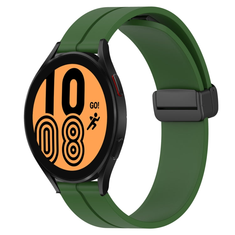 For Samsung Galaxy Watch4 40mm 20mm Solid Color Magnetic Clasp Silicone Watch Band