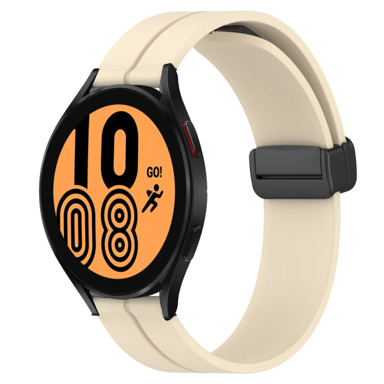 For Samsung Galaxy Watch4 40mm 20mm Solid Color Magnetic Clasp Silicone Watch Band