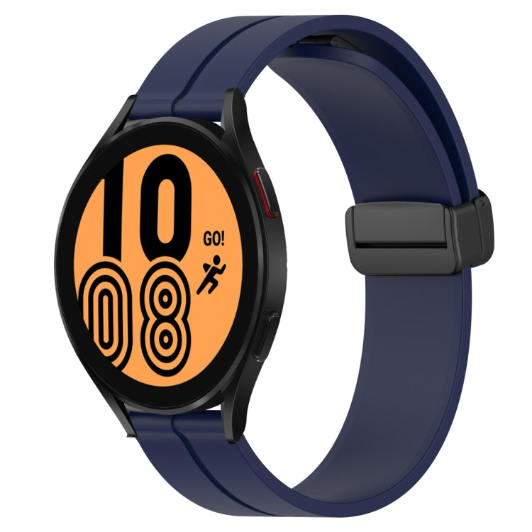 For Samsung Galaxy Watch4 40mm 20mm Solid Color Magnetic Clasp Silicone Watch Band