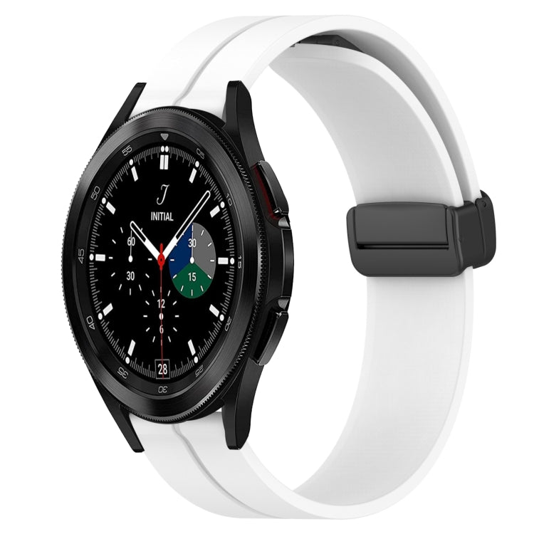 For Samsung  Galaxy Watch4 Classic 42mm 20mm Solid Color Magnetic Clasp Silicone Watch Band