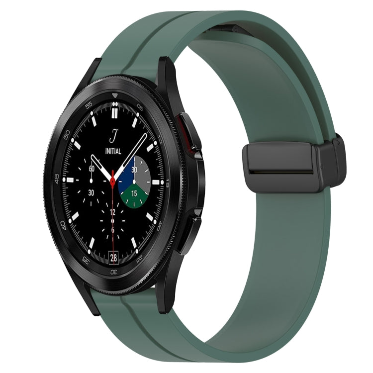 For Samsung  Galaxy Watch4 Classic 42mm 20mm Solid Color Magnetic Clasp Silicone Watch Band