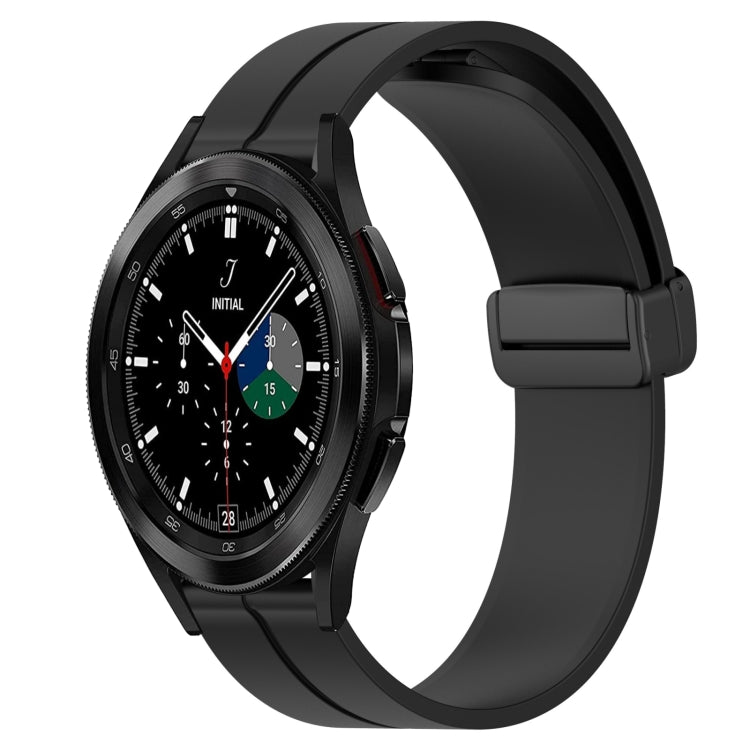For Samsung  Galaxy Watch4 Classic 42mm 20mm Solid Color Magnetic Clasp Silicone Watch Band