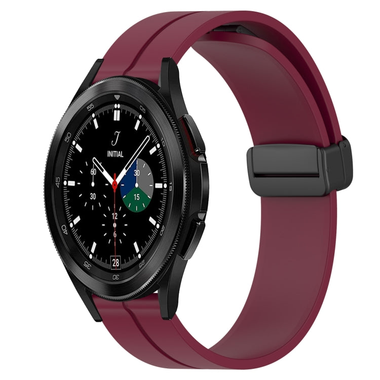 For Samsung  Galaxy Watch4 Classic 42mm 20mm Solid Color Magnetic Clasp Silicone Watch Band