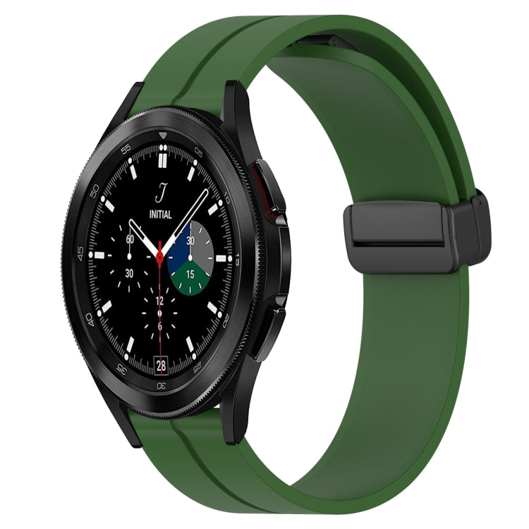 For Samsung  Galaxy Watch4 Classic 42mm 20mm Solid Color Magnetic Clasp Silicone Watch Band