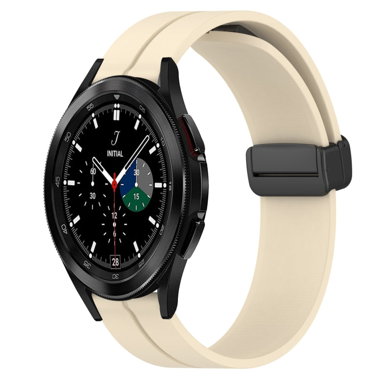 For Samsung  Galaxy Watch4 Classic 42mm 20mm Solid Color Magnetic Clasp Silicone Watch Band