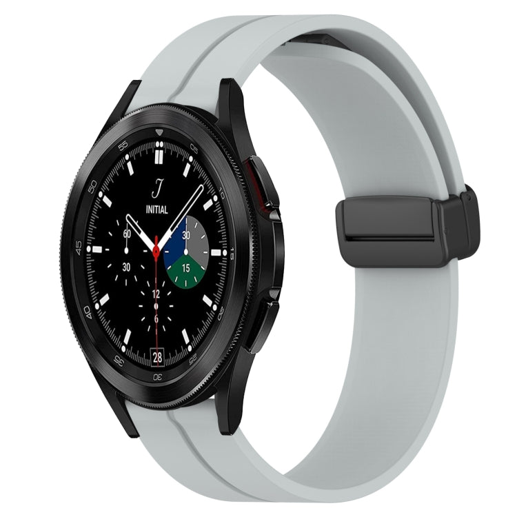 For Samsung  Galaxy Watch4 Classic 42mm 20mm Solid Color Magnetic Clasp Silicone Watch Band