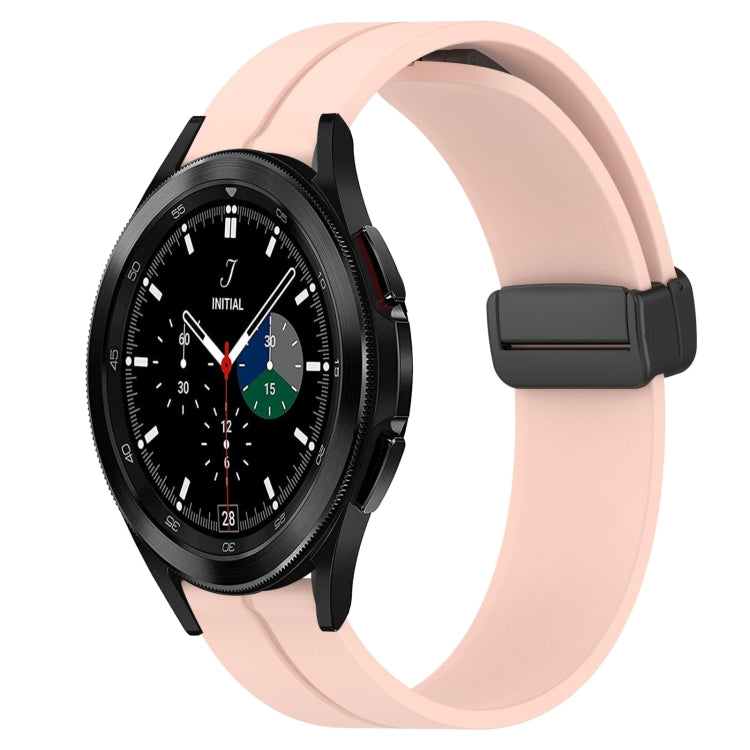 For Samsung  Galaxy Watch4 Classic 46mm 20mm Solid Color Magnetic Clasp Silicone Watch Band