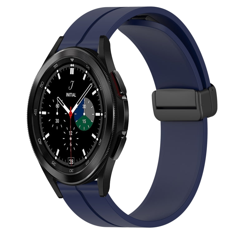 For Samsung  Galaxy Watch4 Classic 46mm 20mm Solid Color Magnetic Clasp Silicone Watch Band