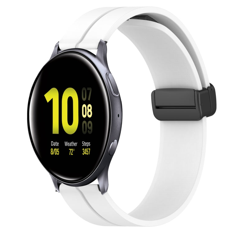 For Samsung Galaxy Watch Active2 40mm 20mm Solid Color Magnetic Clasp Silicone Watch Band