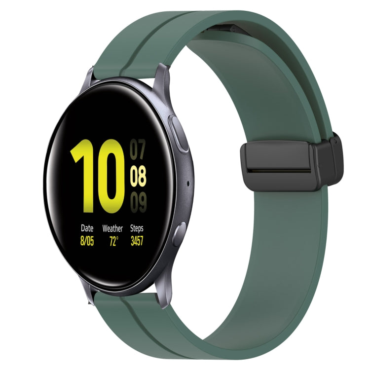 For Samsung Galaxy Watch Active2 40mm 20mm Solid Color Magnetic Clasp Silicone Watch Band