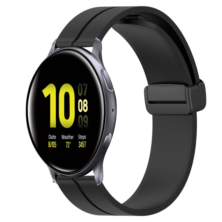 For Samsung Galaxy Watch Active2 40mm 20mm Solid Color Magnetic Clasp Silicone Watch Band