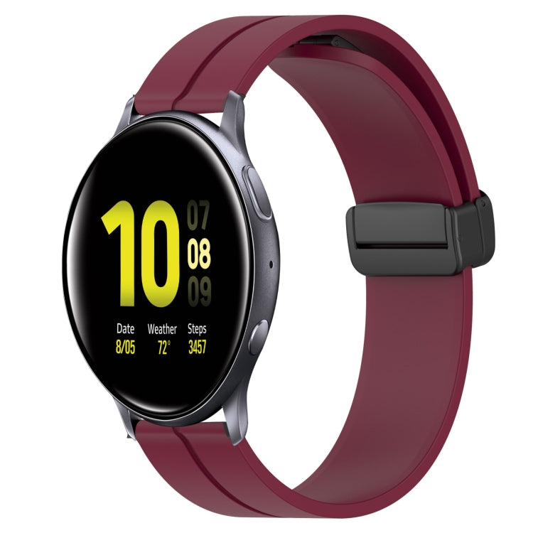 For Samsung Galaxy Watch Active2 40mm 20mm Solid Color Magnetic Clasp Silicone Watch Band