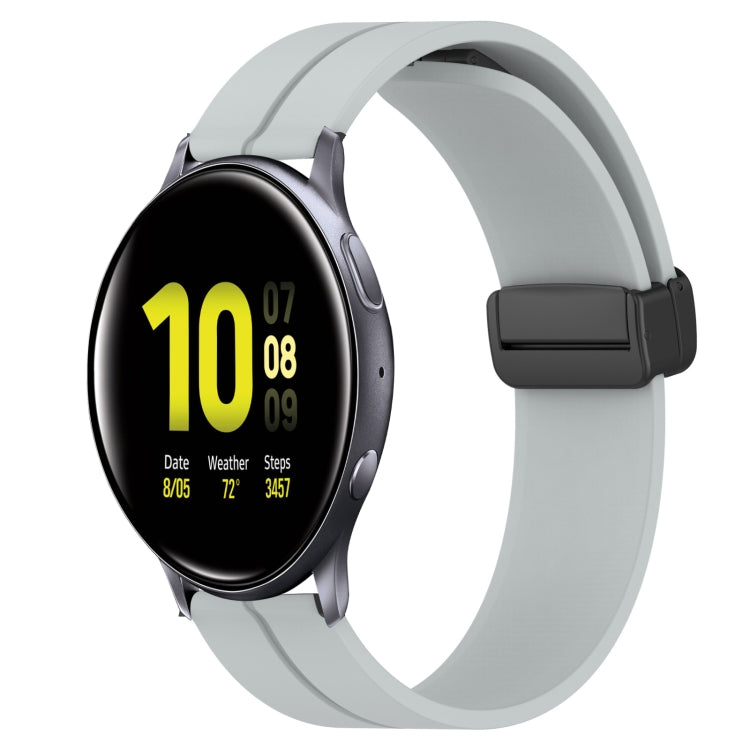 For Samsung Galaxy Watch Active2 40mm 20mm Solid Color Magnetic Clasp Silicone Watch Band