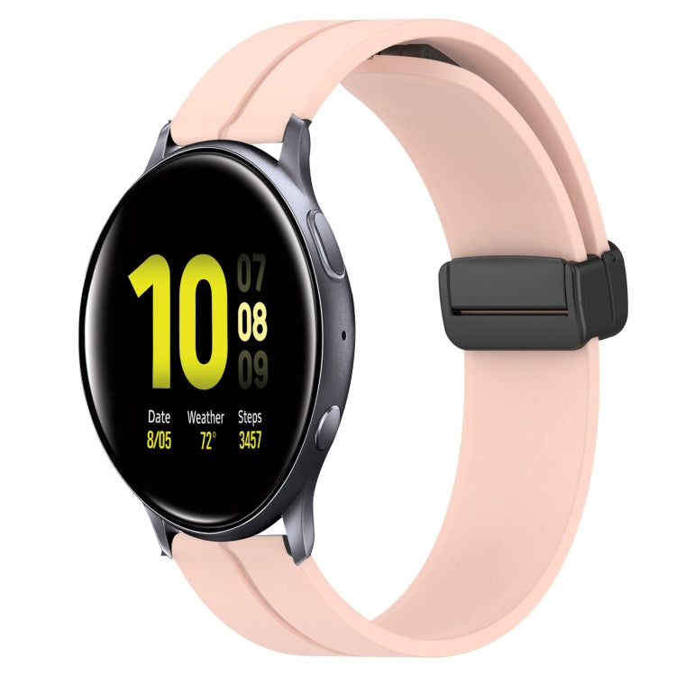 For Samsung Galaxy Watch Active2 44mm 20mm Solid Color Magnetic Clasp Silicone Watch Band