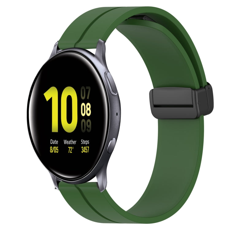 For Samsung Galaxy Watch Active2 44mm 20mm Solid Color Magnetic Clasp Silicone Watch Band