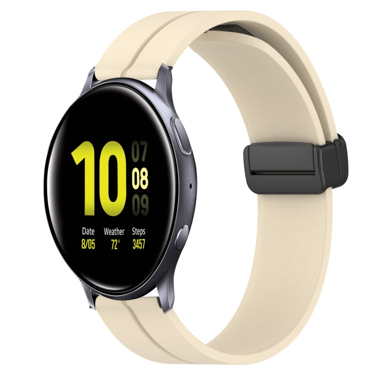 For Samsung Galaxy Watch Active2 44mm 20mm Solid Color Magnetic Clasp Silicone Watch Band