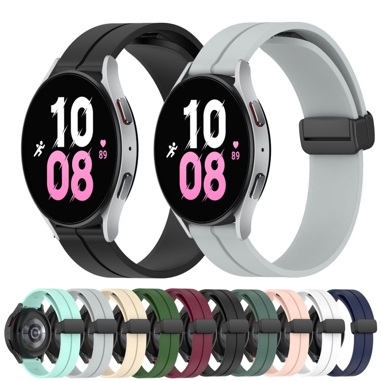 For Samsung Galaxy Watch 42mm 20mm Solid Color Magnetic Clasp Silicone Watch Band