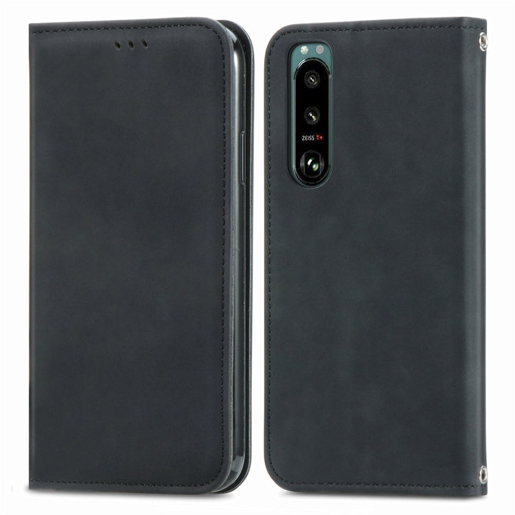 For Sony Xperia 5 IV Retro Skin Feel Magnetic Leather Phone Case