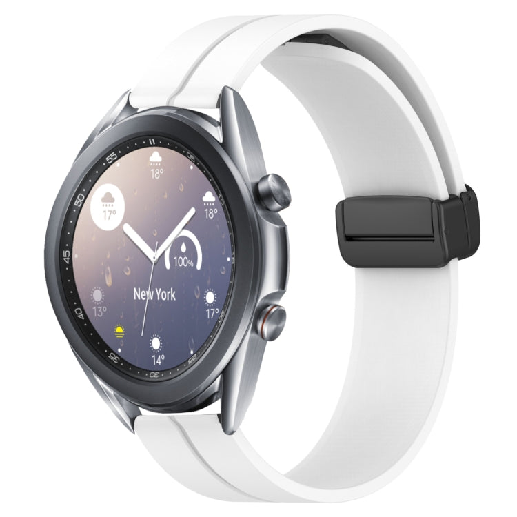 For Samsung Galaxy Watch3 45mm 22mm Solid Color Magnetic Clasp Silicone Watch Band