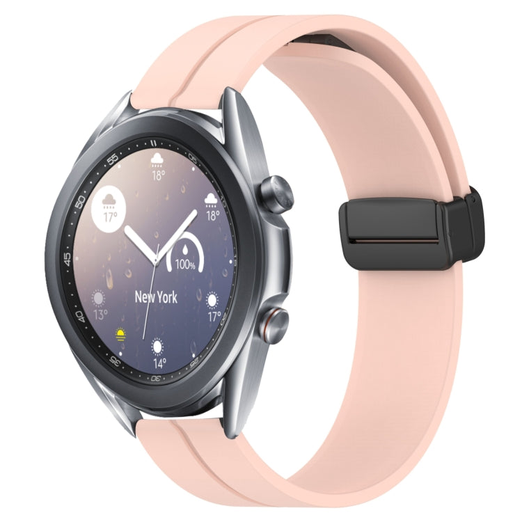 For Samsung Galaxy Watch3 45mm 22mm Solid Color Magnetic Clasp Silicone Watch Band