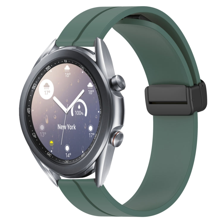 For Samsung Galaxy Watch3 45mm 22mm Solid Color Magnetic Clasp Silicone Watch Band