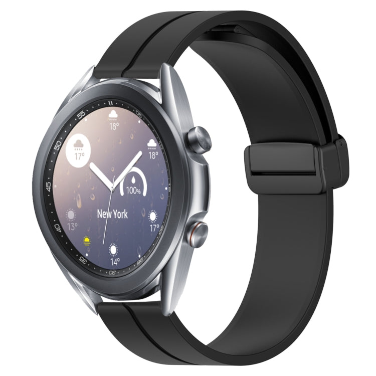 For Samsung Galaxy Watch3 45mm 22mm Solid Color Magnetic Clasp Silicone Watch Band