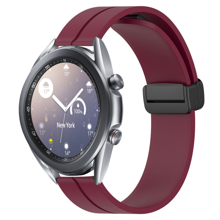 For Samsung Galaxy Watch3 45mm 22mm Solid Color Magnetic Clasp Silicone Watch Band