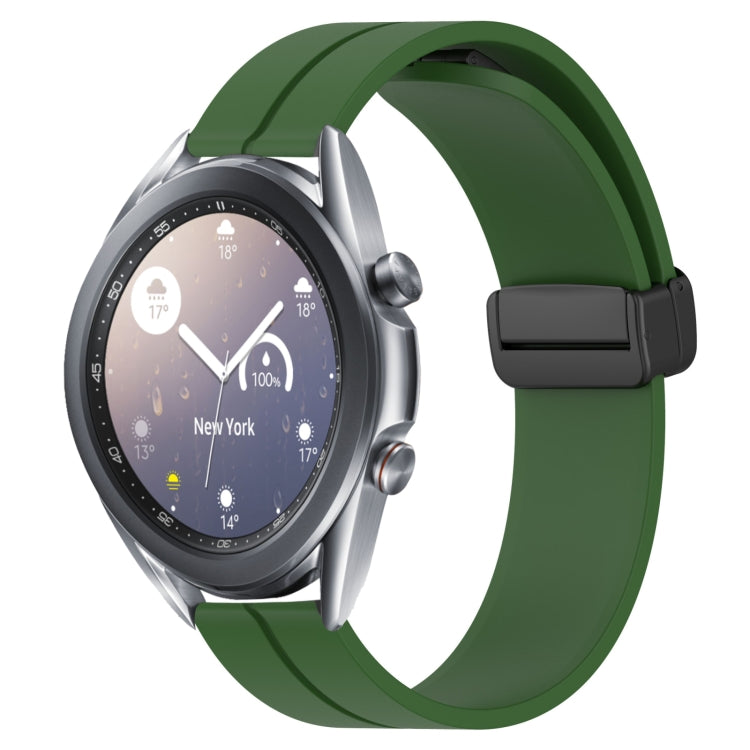 For Samsung Galaxy Watch3 45mm 22mm Solid Color Magnetic Clasp Silicone Watch Band