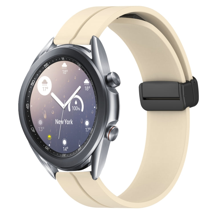 For Samsung Galaxy Watch3 45mm 22mm Solid Color Magnetic Clasp Silicone Watch Band