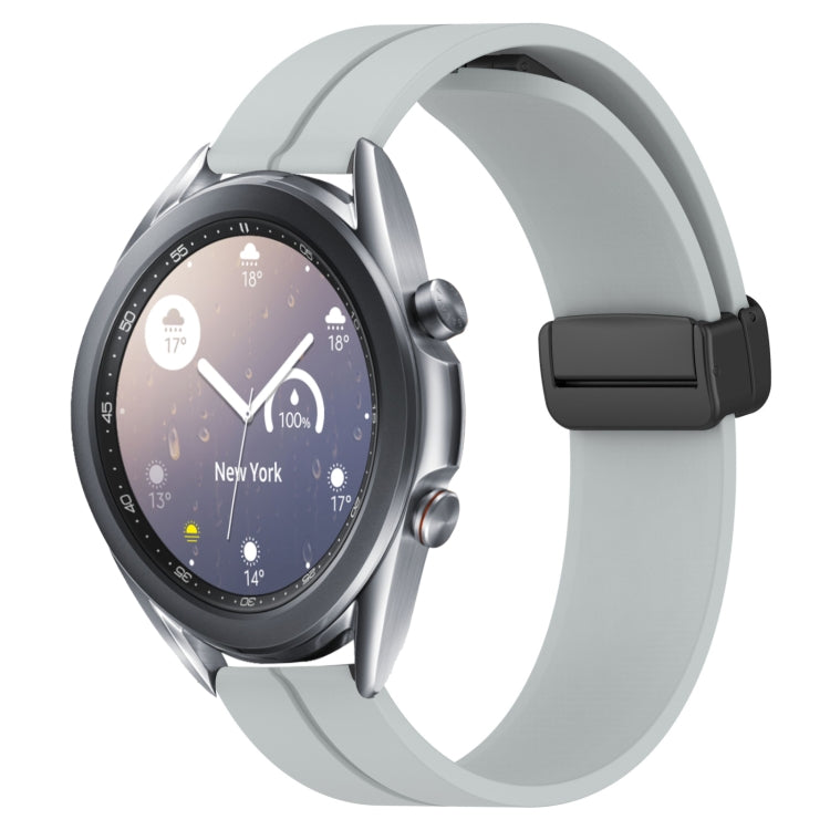 For Samsung Galaxy Watch3 45mm 22mm Solid Color Magnetic Clasp Silicone Watch Band