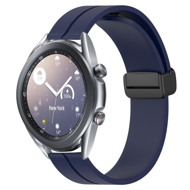 For Samsung Galaxy Watch3 45mm 22mm Solid Color Magnetic Clasp Silicone Watch Band