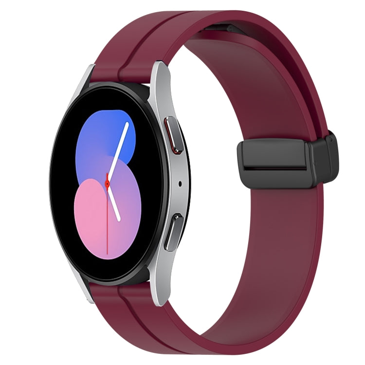 For Samsung Galaxy Watch 46mm 22mm Solid Color Magnetic Clasp Silicone Watch Band