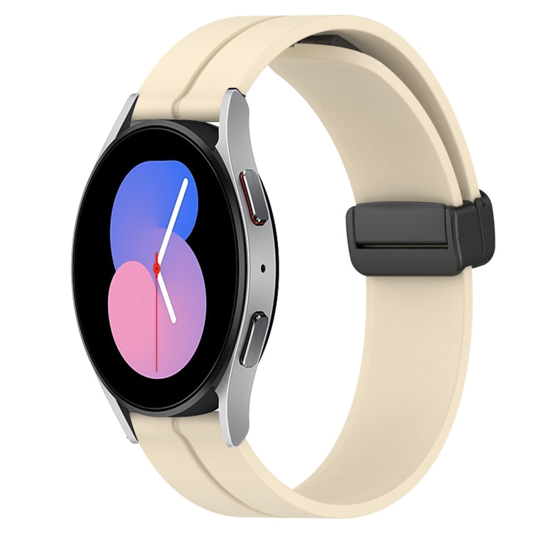 For Samsung Galaxy Watch 46mm 22mm Solid Color Magnetic Clasp Silicone Watch Band