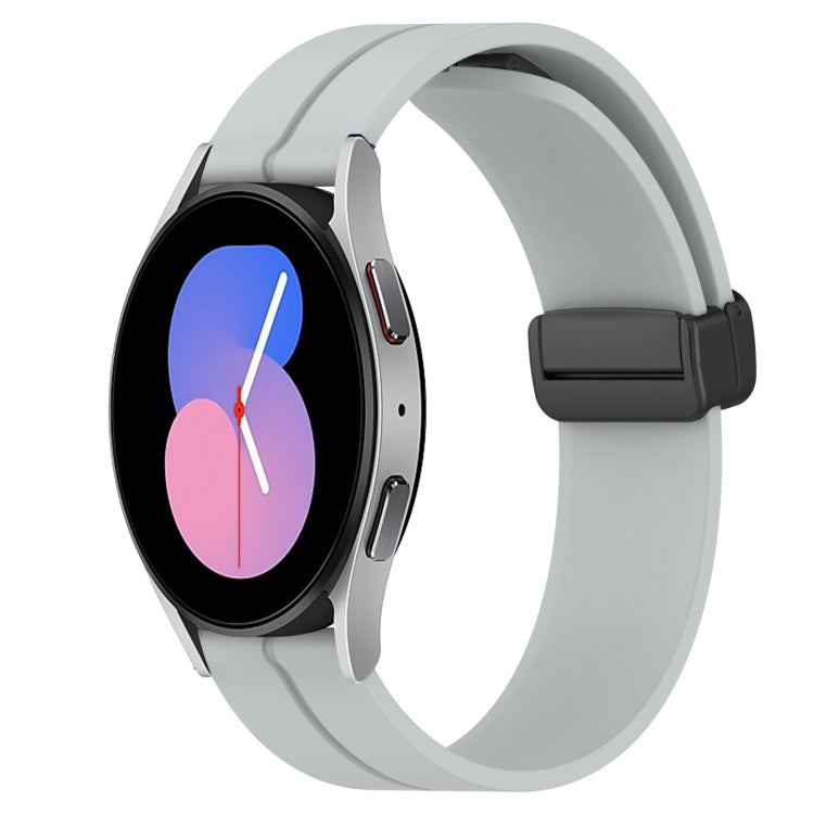 For Samsung Galaxy Watch 46mm 22mm Solid Color Magnetic Clasp Silicone Watch Band