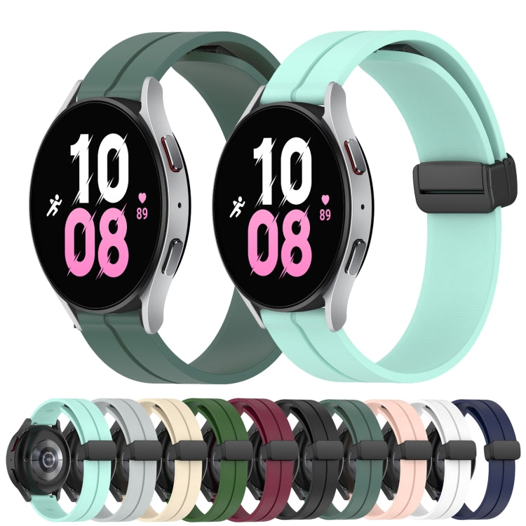 For Samsung Galaxy Watch 46mm 22mm Solid Color Magnetic Clasp Silicone Watch Band