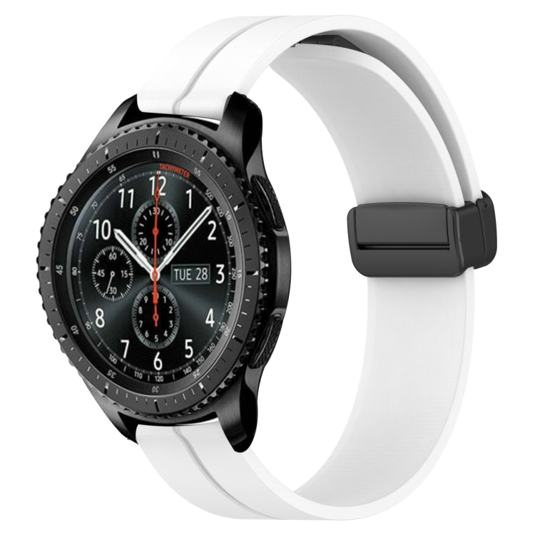 For Samsung Gear S3 Frontier 22mm Solid Color Magnetic Clasp Silicone Watch Band