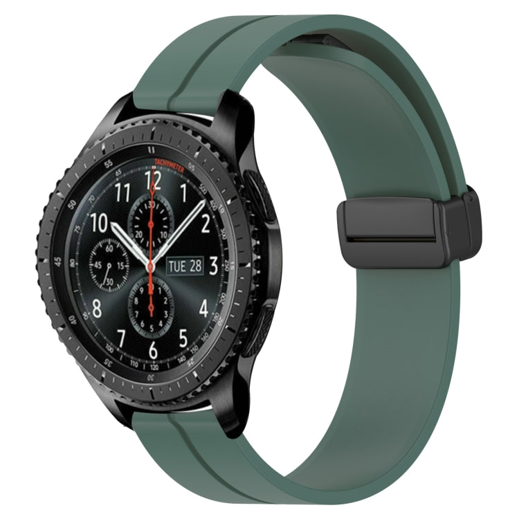 For Samsung Gear S3 Frontier 22mm Solid Color Magnetic Clasp Silicone Watch Band